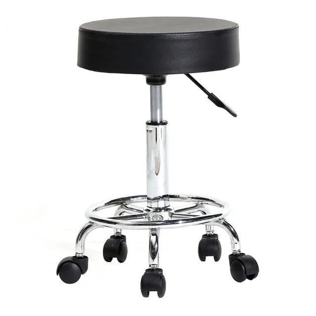 Tabouret réglable à poulie pour salon de beauté et barbier, tabouret mobile