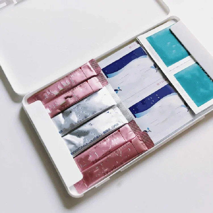 Boîte de rangement de masques anti-poussière, anti-humidité, portable, support temporaire pour pansements et billets, support pour pansements et billets.