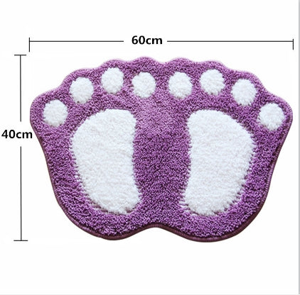 Tapis antidérapant Doux et Absorbant en Forme de Pied pour Chambre et Salle de Bain, Taille : 40x60cm