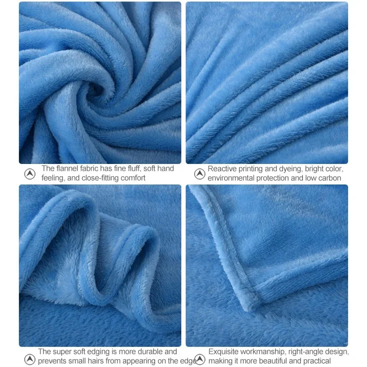 Couverture en flanelle unie en polaire corail, super douce, couvre-lit à carreaux, housse de canapé, draps d'hiver chauds, facile à laver, couverture en fausse fourrure, 70x100cm, 200x230cm