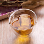 Tasses à thé transparentes à double paroi en verre résistant en forme de cœur