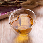 Tasses à thé transparentes à double paroi en verre résistant en forme de cœur