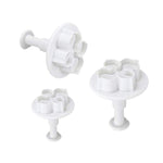 Lot de 2 moules en silicone pour glaçage de gâteaux en forme d'hortensia, 3 pièces