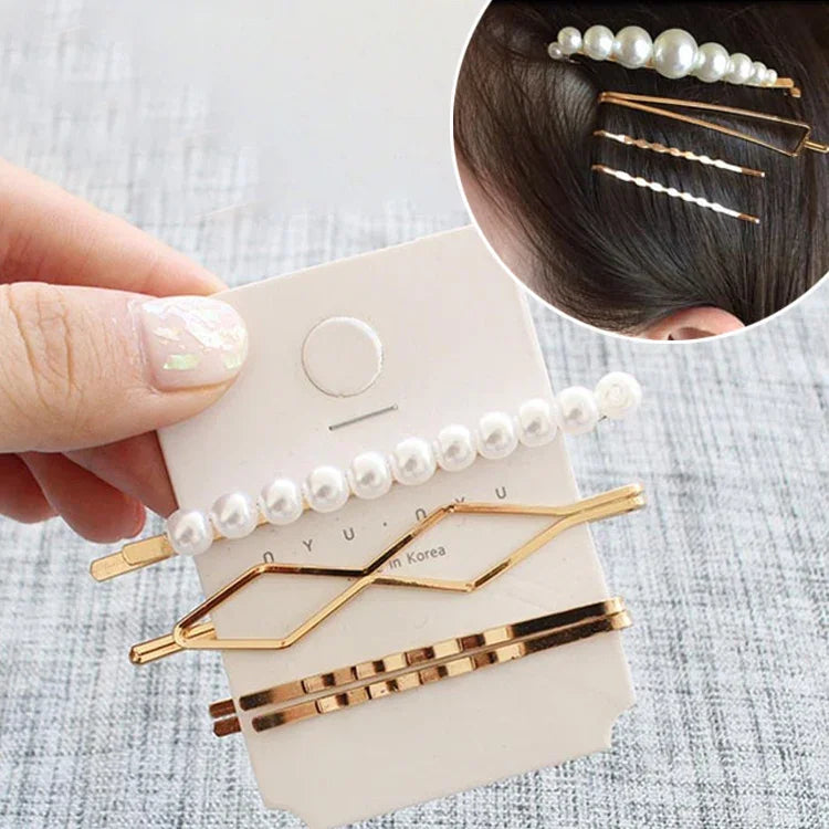 Fashion Jewelry Hairpins Clips Plated Women Pearl Hair Clips Bridal Headdress