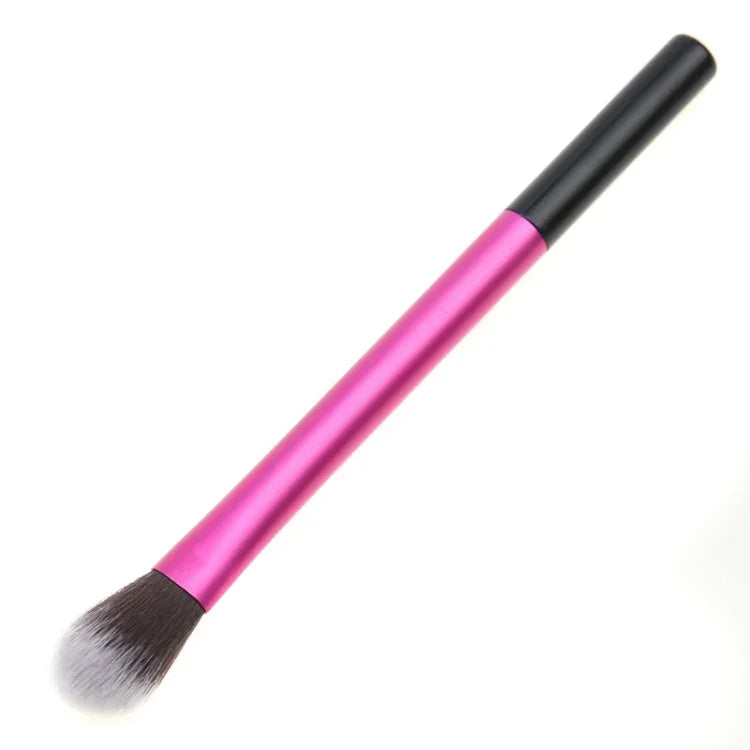 Pinceau de maquillage en tube d'aluminium rose, surligneur, pinceau à paupières