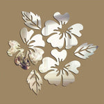 2 ensembles de stickers muraux à motif floral pour la décoration intérieure, décalcomanies murales 3D, autocollants muraux miroir DIY, décoration de salon