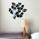 2 ensembles de stickers muraux à motif floral pour la décoration intérieure, décalcomanies murales 3D, autocollants muraux miroir DIY, décoration de salon