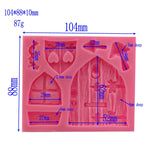 2 moules en silicone pour bonbons, motif maison de dessin animé, forme de fenêtre en bois, outil de décoration de gâteaux de conte de fées, forme de fenêtre en bois