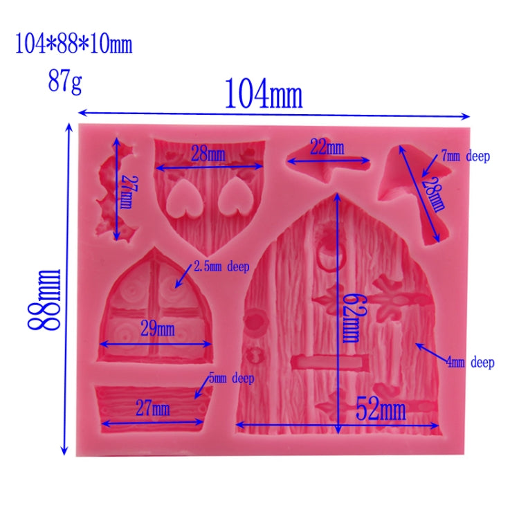 2 moules en silicone pour bonbons, motif maison de dessin animé, forme de fenêtre en bois, outil de décoration de gâteaux de conte de fées, forme de fenêtre en bois