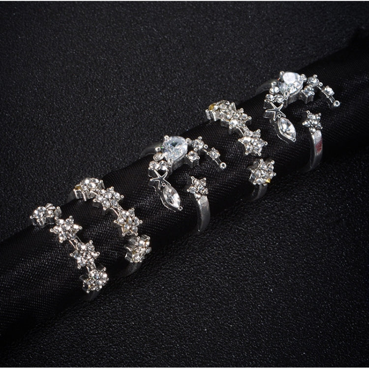 Ensemble de 5 bagues réglables vintage étoile lune pour femme