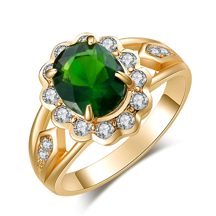 Bague Diamant Ovale Verte Style Vintage, 10