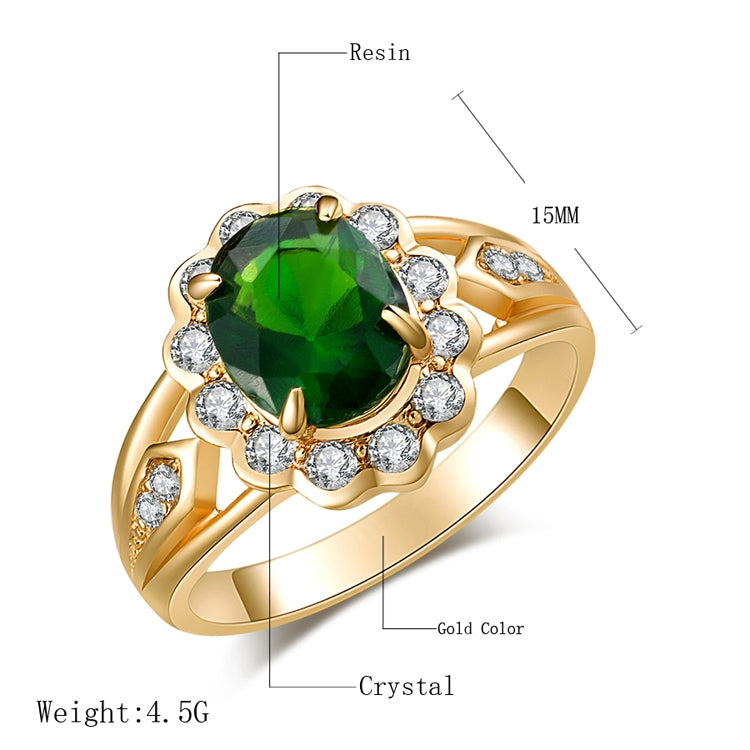 Bague Diamant Ovale Verte Style Vintage, 10
