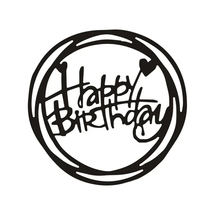 Pochoir rond Joyeux Anniversaire pour couteau, bricolage, album clip, fabrication de cartes de vœux, forme ronde Joyeux Anniversaire