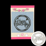 Pochoir rond Joyeux Anniversaire pour couteau, bricolage, album clip, fabrication de cartes de vœux, forme ronde Joyeux Anniversaire