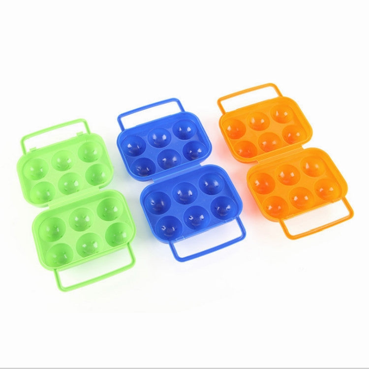 Boîte de rangement portable en plastique pour 6 œufs avec poignée, 6 œufs verts, 6 œufs orange, 6 œufs bleus