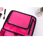 Trousse de Toilette Grande Capacité Simple, Trousse de Voyage Étanche Portable, Pochette Maquillage avec Filet Intérieur et Poches