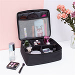 Trousse de Toilette Grande Capacité Simple, Trousse de Voyage Étanche Portable, Pochette Maquillage avec Filet Intérieur et Poches