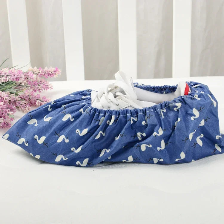 2 paires de couvre-chaussures élastiques réutilisables épaissis antidérapants pour la maison, intérieur, surchaussures Flamingo anti-poussière étanches