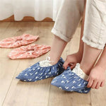 2 paires de couvre-chaussures élastiques réutilisables épaissis antidérapants pour la maison, intérieur, surchaussures Flamingo anti-poussière étanches