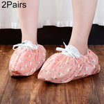 2 paires de couvre-chaussures élastiques réutilisables épaissis antidérapants pour la maison, intérieur, surchaussures Flamingo anti-poussière étanches