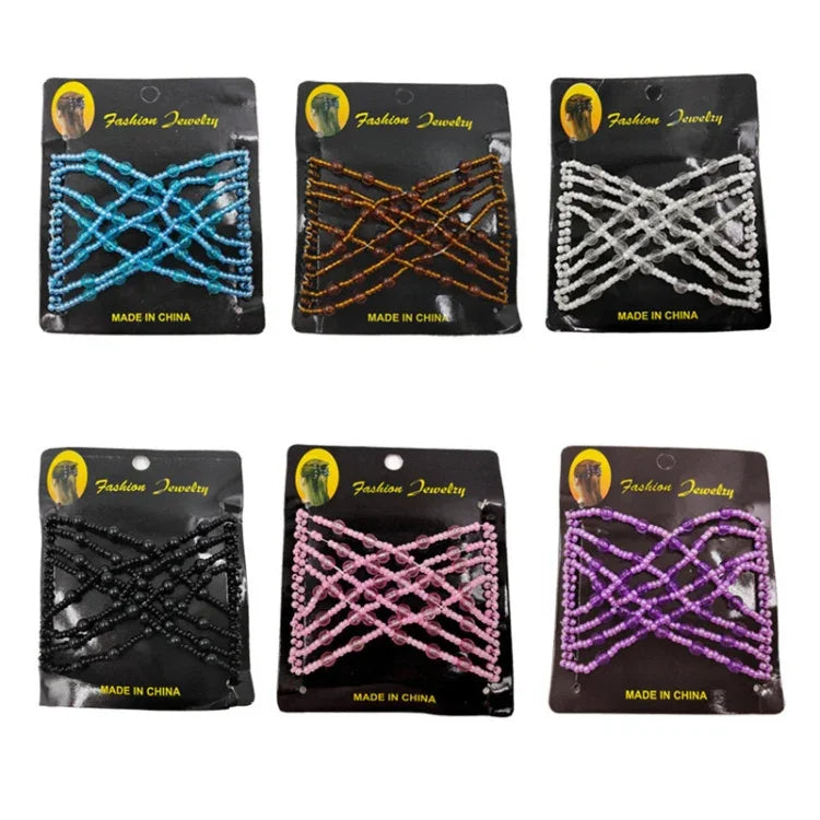 3 serre-têtes élastiques magiques pour femme, style vintage, accessoires de coiffure, chignon, peignes à cheveux en métal, épingles à cheveux