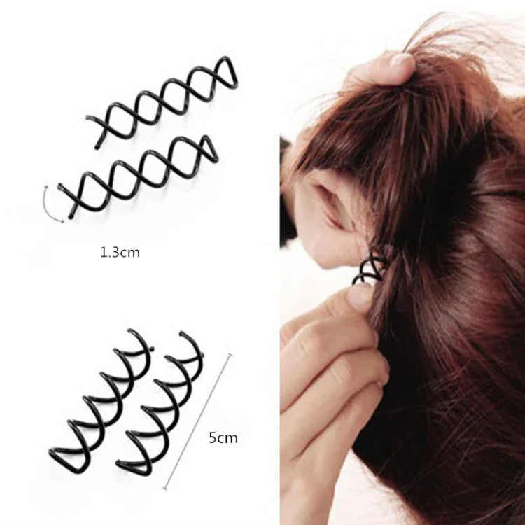 5 épingles à cheveux spirales, accessoires pour cheveux, épingle à cheveux, mandrin spiralé, serre-tête rond en forme de Y