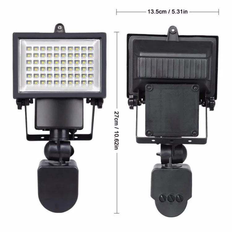 Projecteur de sécurité solaire extérieur avec capteur, lampes solaires à économie d'énergie, 60 LED, 100 LED, 120 LED