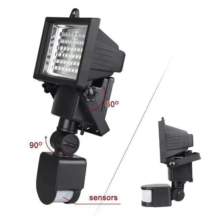 Projecteur de sécurité solaire extérieur avec capteur, lampes solaires à économie d'énergie, 60 LED, 100 LED, 120 LED