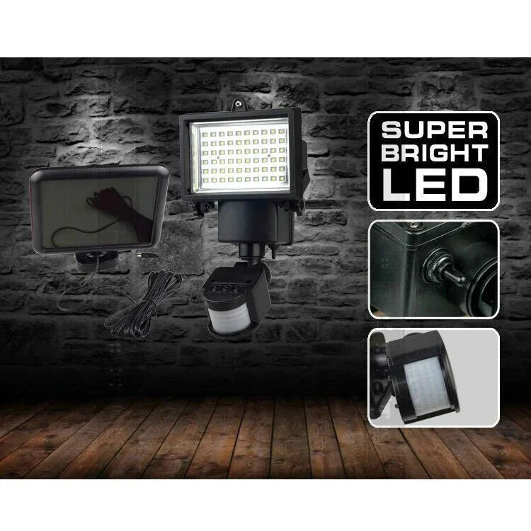 Projecteur de sécurité solaire extérieur avec capteur, lampes solaires à économie d'énergie, 60 LED, 100 LED, 120 LED