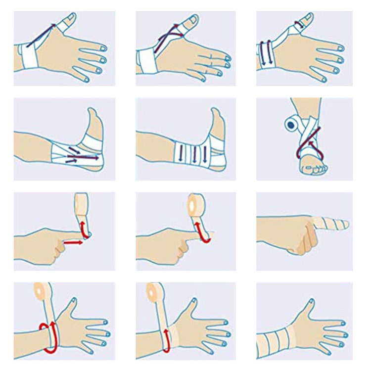 Bandage élastique auto-adhésif pour sport, 450 x 2,5 cm, 450 x 5 cm, 450 x 7,5 cm, 450 x 10 cm