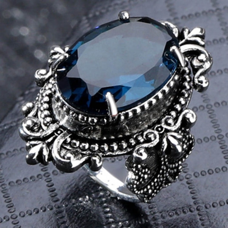 Bague Topaze Bleue Océan Vintage en Forme d'Œuf d'Oie, 10, 6, 7, 8, 9
