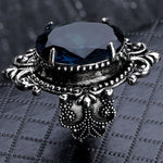 Bague Topaze Bleue Océan Vintage en Forme d'Œuf d'Oie, 10, 6, 7, 8, 9