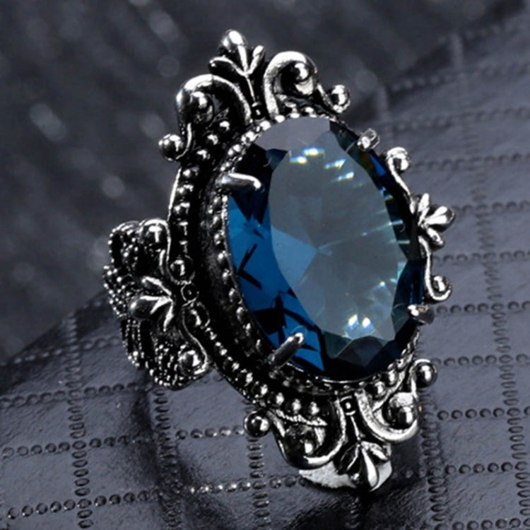 Bague Topaze Bleue Océan Vintage en Forme d'Œuf d'Oie, 10, 6, 7, 8, 9