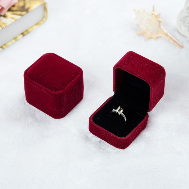 3 Boîtes à Bijoux Carrées en Velours pour Mariage, Présentoir à Bijoux, Boîtes Cadeaux pour Bagues et Boucles d'Oreilles