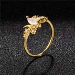 Bague Opale Blanche Femme Bagues de Fiançailles Cristaux, 10, 11, 5, 6, 7, 8, 9