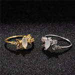 Bague Opale Blanche Femme Bagues de Fiançailles Cristaux, 10, 11, 5, 6, 7, 8, 9