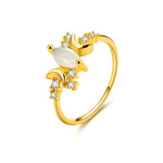Bague Opale Blanche Femme Bagues de Fiançailles Cristaux, 10, 11, 5, 6, 7, 8, 9