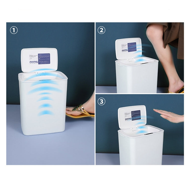 Poubelle à induction intelligente entièrement automatique avec couvercle, pour salon, cuisine, salle de bain, type rechargeable