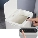 Poubelle à induction intelligente entièrement automatique avec couvercle, pour salon, cuisine, salle de bain, type rechargeable