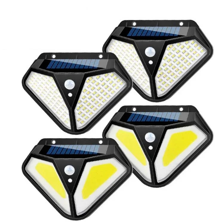 Lampe Solaire Murale Détecteur de Mouvement, Éclairage Extérieur Étanche pour Jardin et Villa, Lampadaire, 102 LED
