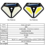 Lampe Solaire Murale Détecteur de Mouvement, Éclairage Extérieur Étanche pour Jardin et Villa, Lampadaire, 102 LED