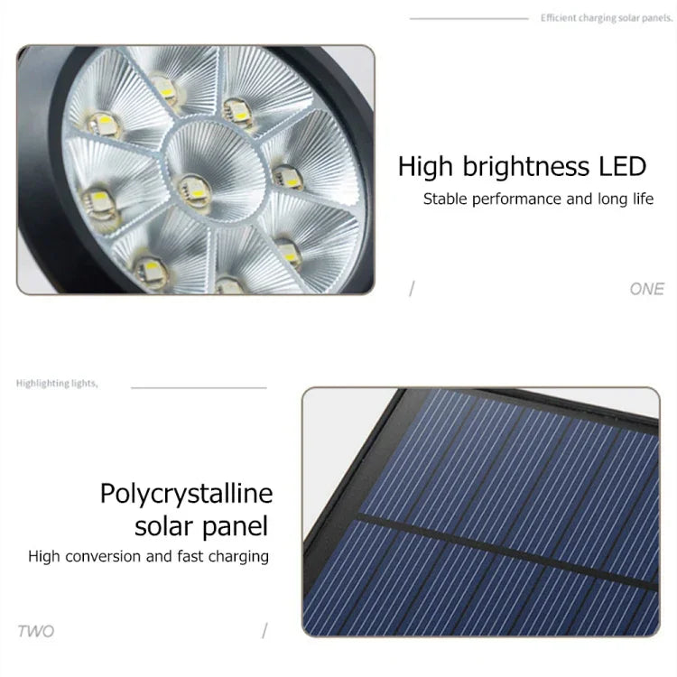 9 LED lampes solaires de jardin extérieures réglables IP65 étanches, changement de couleur, lumière blanc chaud + lumière blanche