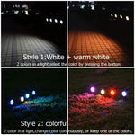9 LED lampes solaires de jardin extérieures réglables IP65 étanches, changement de couleur, lumière blanc chaud + lumière blanche