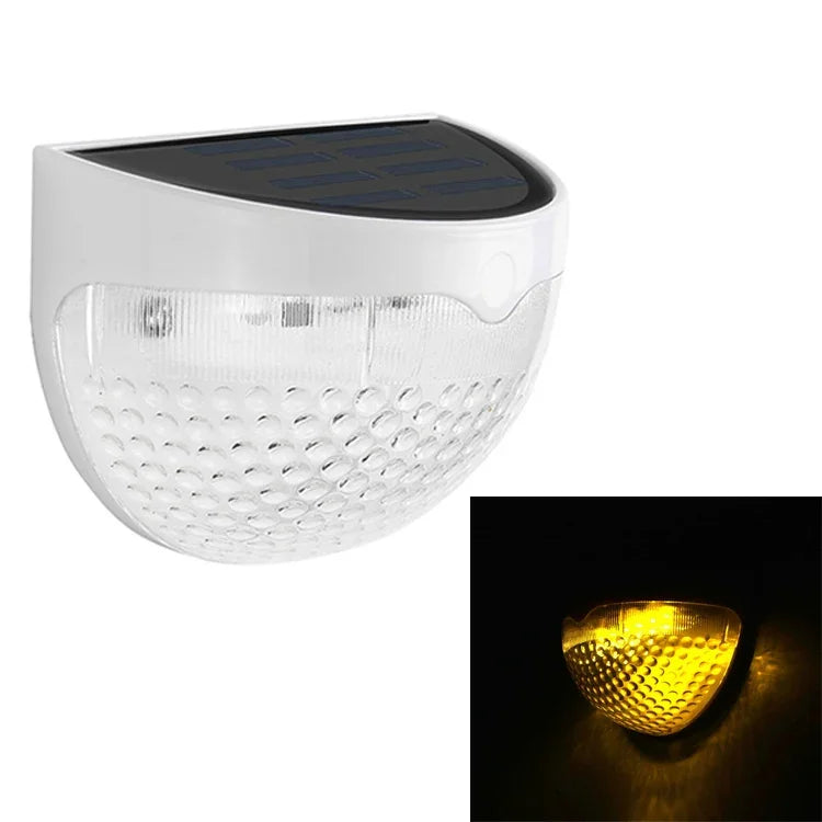 Lampe de clôture solaire semi-circulaire étanche IP55, à contrôle lumineux, pour jardin, lumière blanche chaude, lumière blanche
