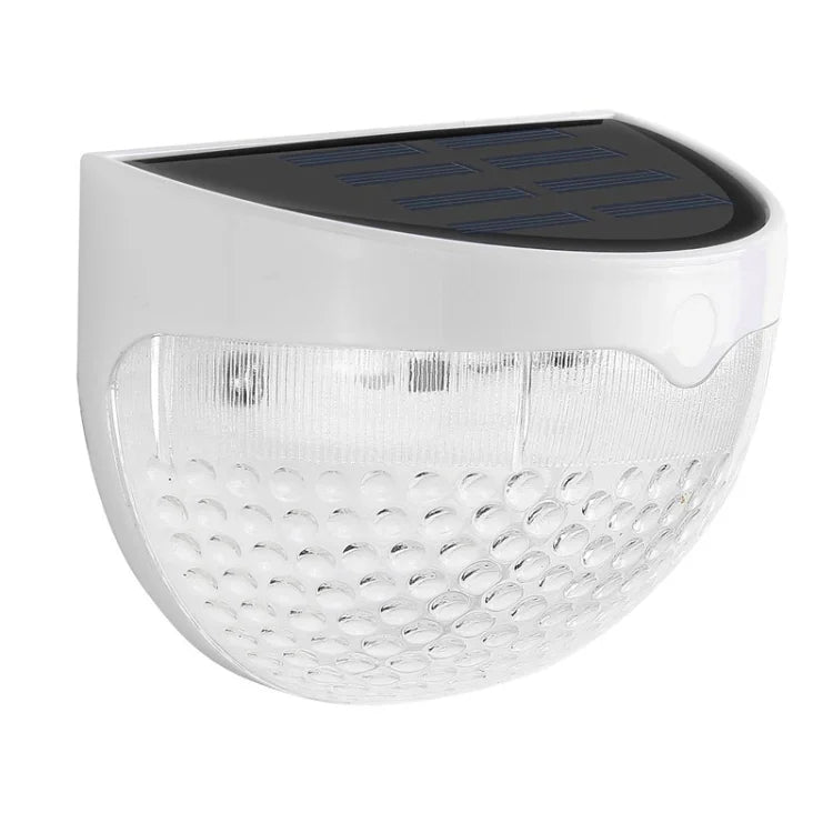 Lampe de clôture solaire semi-circulaire étanche IP55, à contrôle lumineux, pour jardin, lumière blanche chaude, lumière blanche