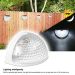 Lampe de clôture solaire semi-circulaire étanche IP55, à contrôle lumineux, pour jardin, lumière blanche chaude, lumière blanche
