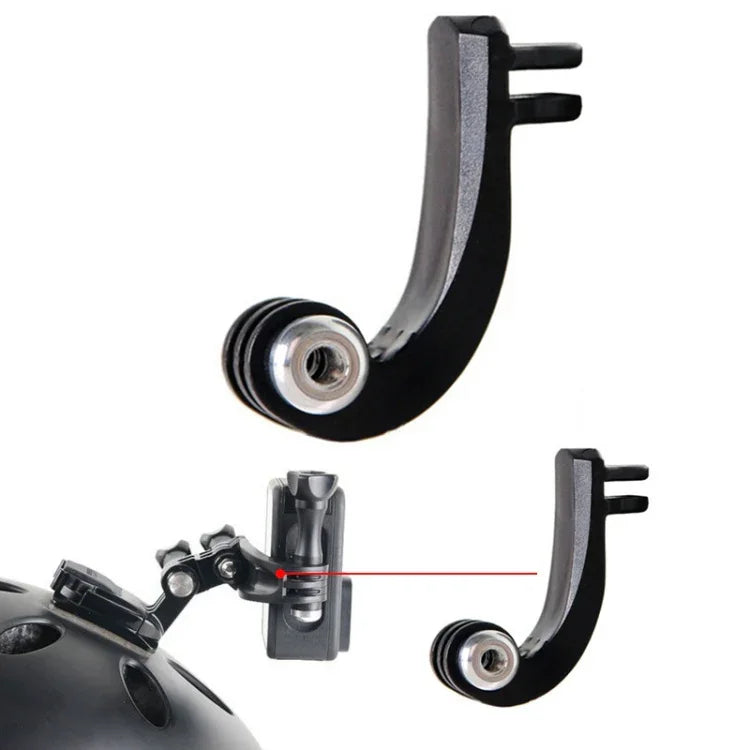 Accessoires pour caméras sportives GoPro HERO11 Black / HERO9 Black / DJI Osmo Action 3 : bras articulé vertical central, rallonge arquée, bras articulé universel centré, tête de transfert 1/4".