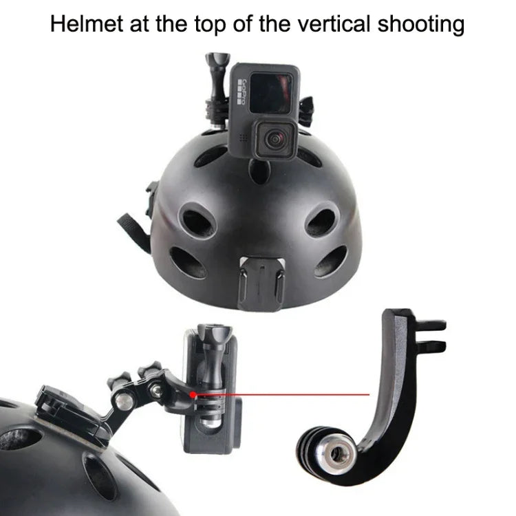 Accessoires pour caméras sportives GoPro HERO11 Black / HERO9 Black / DJI Osmo Action 3 : bras articulé vertical central, rallonge arquée, bras articulé universel centré, tête de transfert 1/4".
