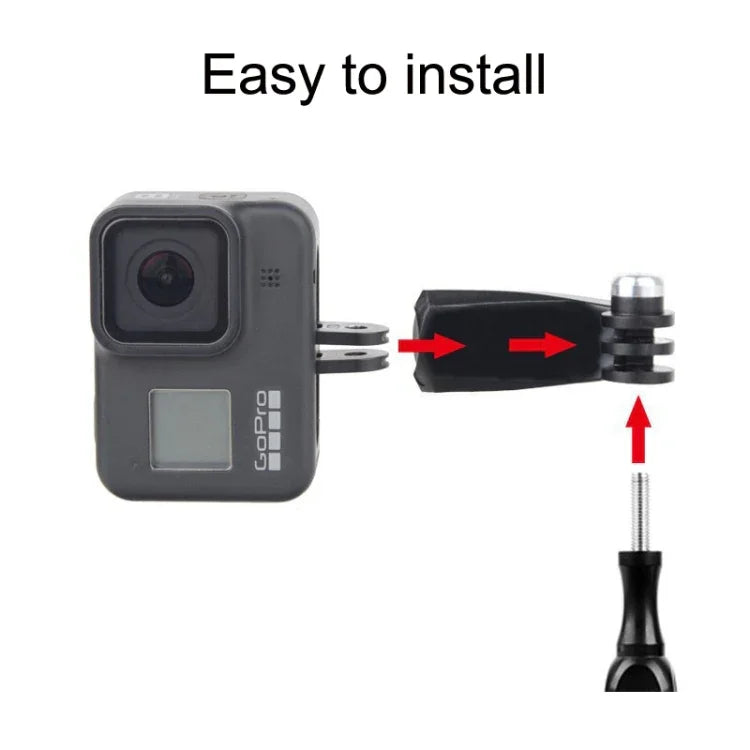 Accessoires pour caméras sportives GoPro HERO11 Black / HERO9 Black / DJI Osmo Action 3 : bras articulé vertical central, rallonge arquée, bras articulé universel centré, tête de transfert 1/4".