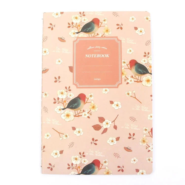 G12G108 Cahier de notes Peinture Journal Carnet de bord pour bureau et école, motif mignon nature fleurs oiseaux animaux, couleur aléatoire, G12G108